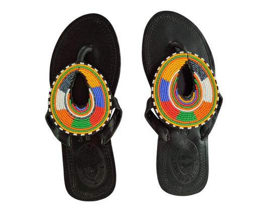 Beaded Oval Loop Sandals